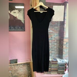 See You Monday Black Midi Dress